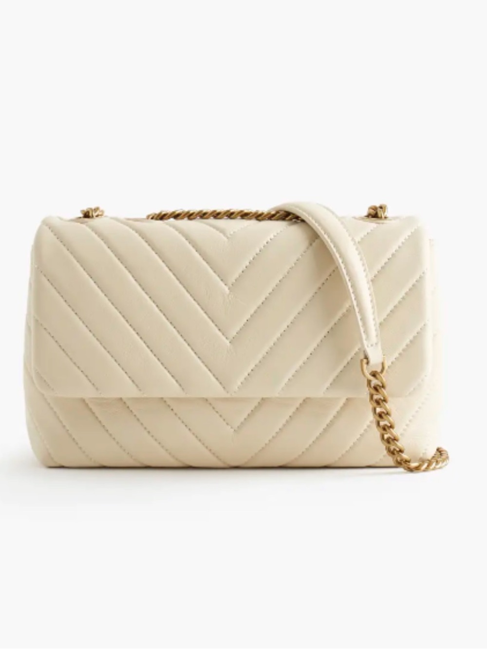 Quince Italian Leather Quiltet Convertible Crossbody Shoulder Bag In Cream EUC